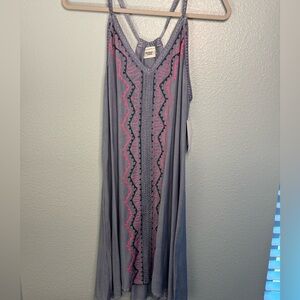 Blue and pink embroidered sundress new with tags size small